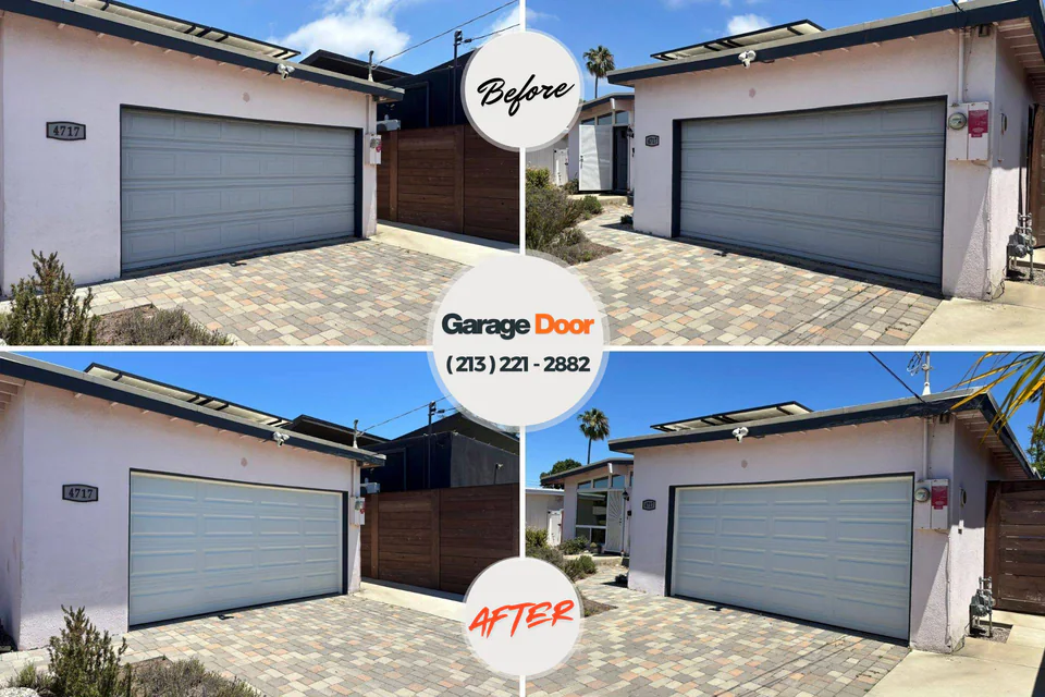 Before and after: garage door repair Marlboro Meadows, MD